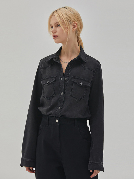 DENIM BASIC WESTERN SHIRT BLACK