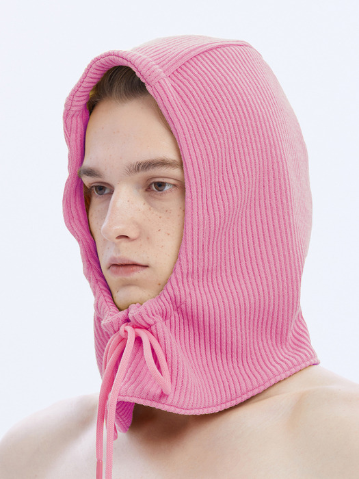 23FW Poly Churros Knit Balaclava Pink_HB01PK