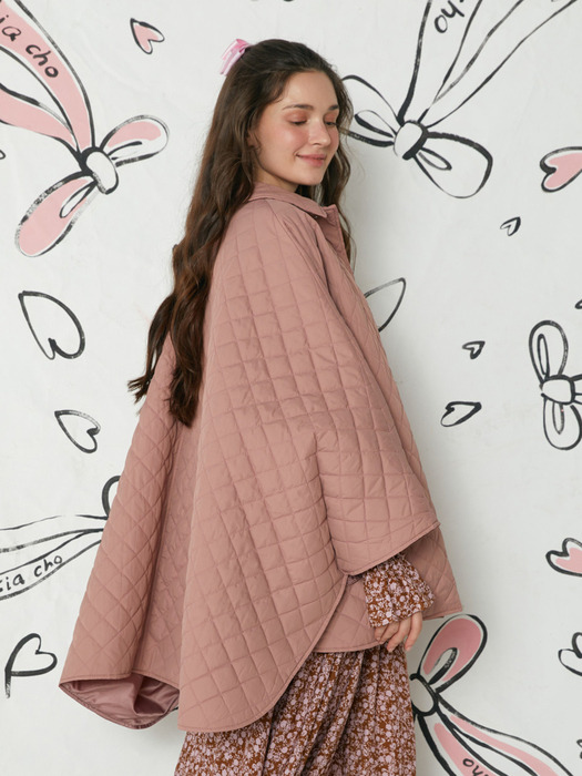 pink katiacho Diamond Quilted Manteau Dusty Pink