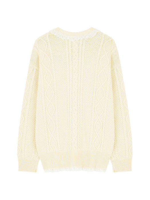 LACE CABLE-KNIT (CREAM)