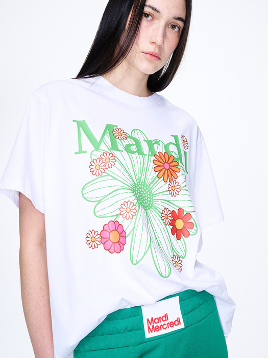 TSHIRT FLOWERMARDI BLOSSOM_WHITE GREEN