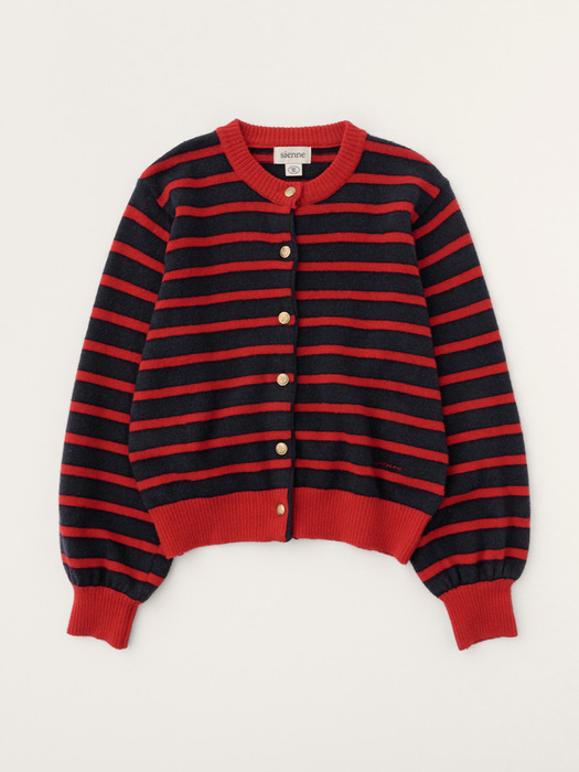 Lyon Stripe Cardigan (Red)