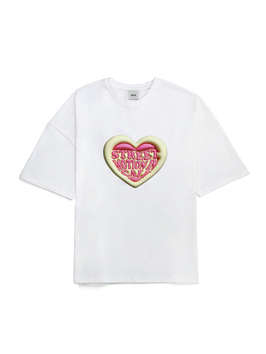Heart-Logo T-Shirt_White(Over-Fit) Unisex