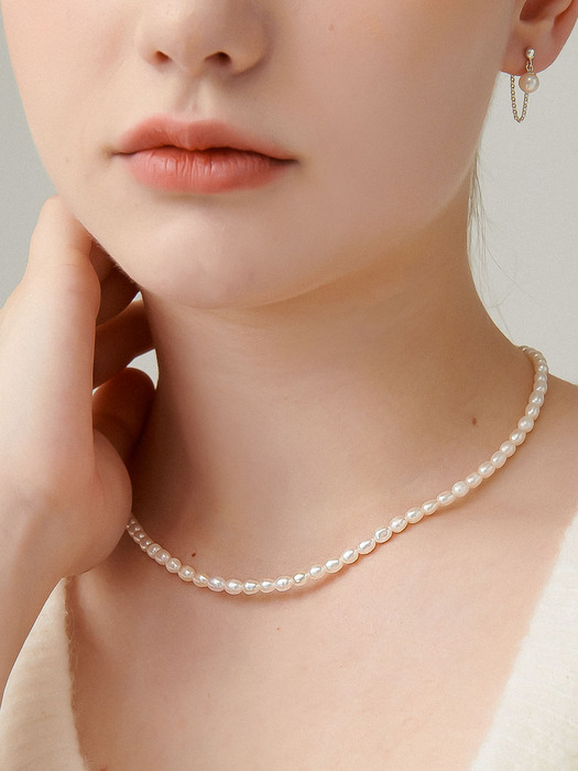 Special A Fresh-water-pearl Silver Necklace In489 [Silver]