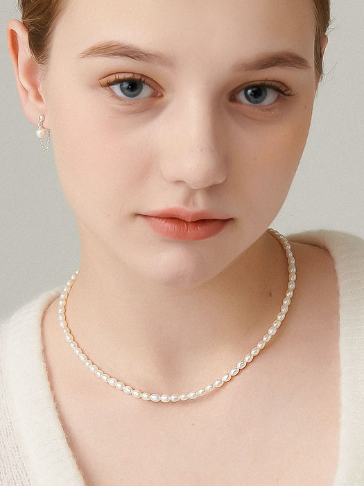 Special A Fresh-water-pearl Silver Necklace In489 [Silver]