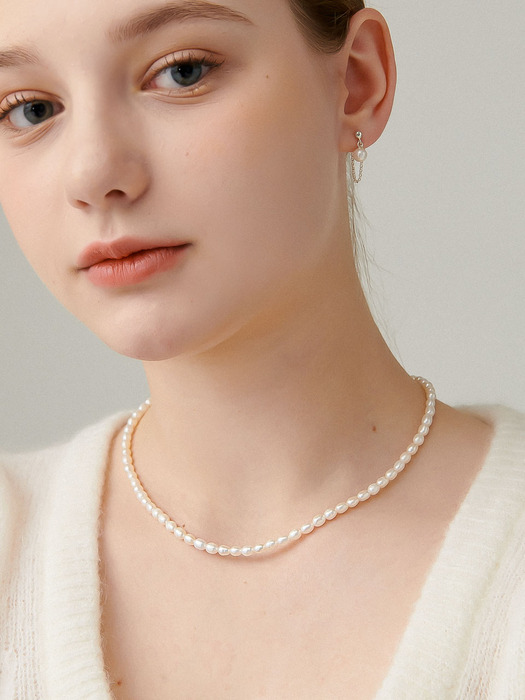 Special A Fresh-water-pearl Silver Necklace In489 [Silver]