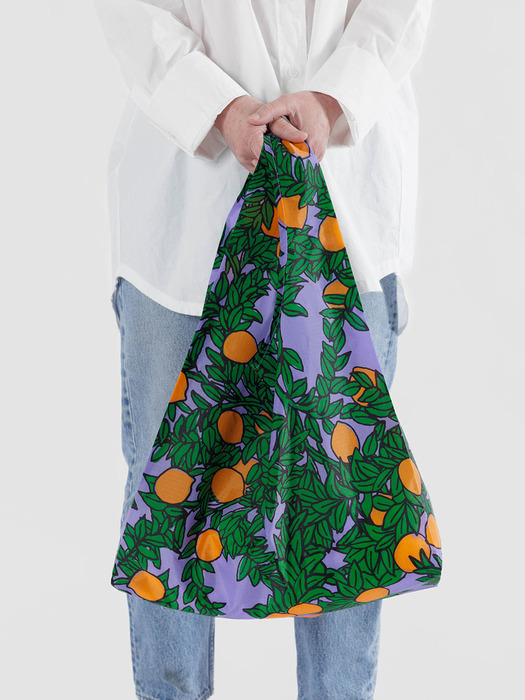 [바쿠백] 휴대용 장바구니 접이식 시장가방 Orange Tree Periwinkle