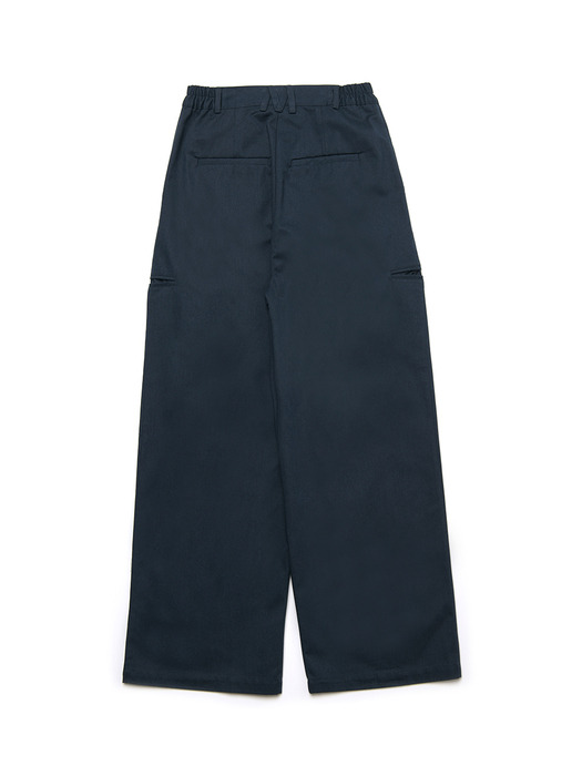 side lip pocket pintuck pants_navy