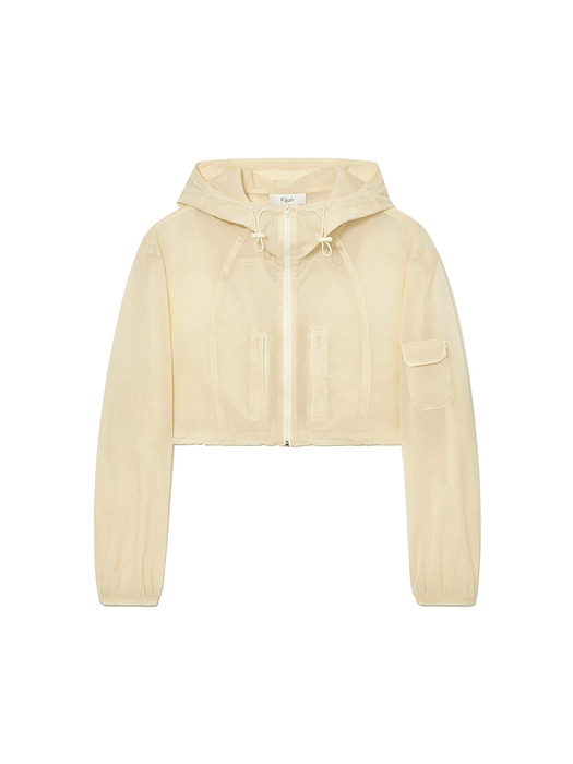 Cropped Hoodie Jumper Pale Yellow