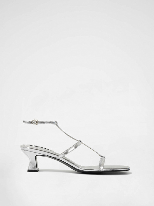 T-STRAP SANDALS / SILVER