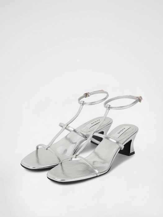 T-STRAP SANDALS / SILVER