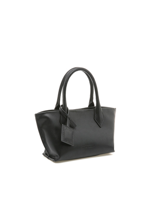 Leather Mini Tote Bag, Black