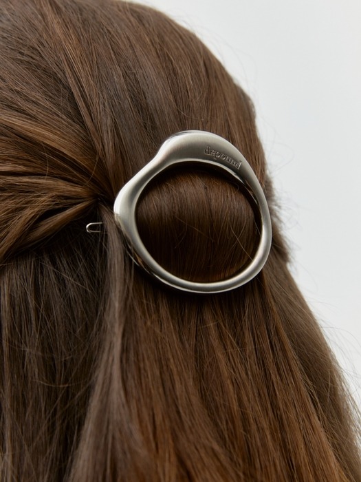 metal hair pin - silver satin