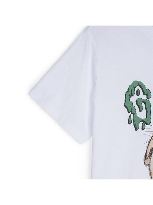 가니 여성 토끼 그래픽 릴렉스핏 반팔 티셔츠 화이트 T2778-151