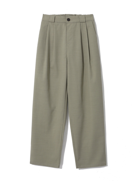 HALF BANDING SLACKS_OLIVE KHAKI