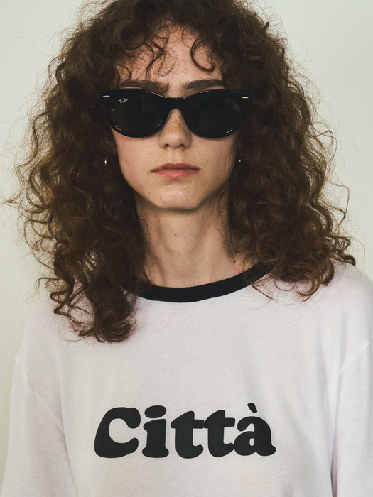 Retro Citta Logo Overfit Ringer T-shirt_CTT320(White)