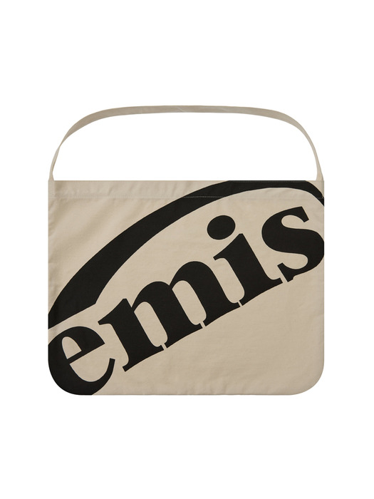 CROPPED LOGO COTTON ECO BAG-ECRU