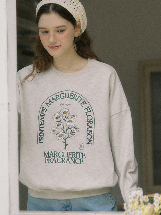 Marguerite Artwork Sweatshirt - Oatmeal