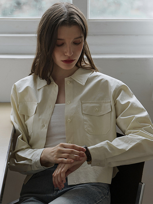 Collar Pocket Shirt [Cream]