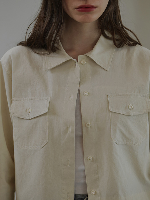 Collar Pocket Shirt [Cream]