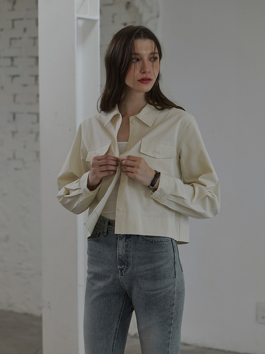 Collar Pocket Shirt [Cream]