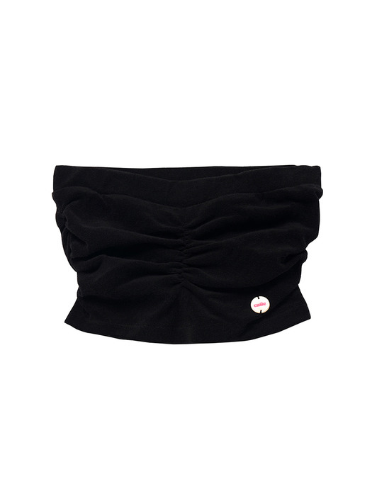 SHIRRING TUBE TOP BLACK