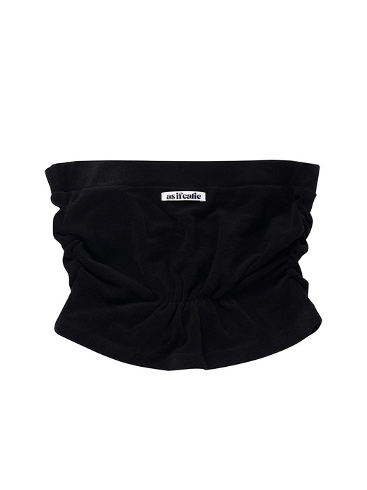 SHIRRING TUBE TOP BLACK