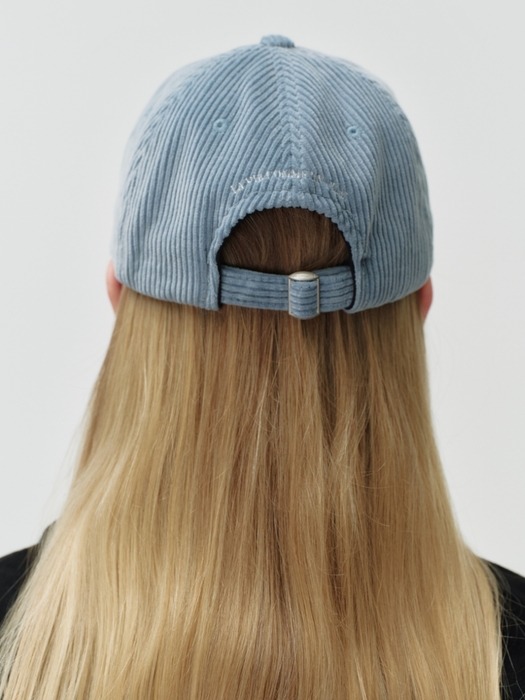 suede patch corduroy cap - smoke blue