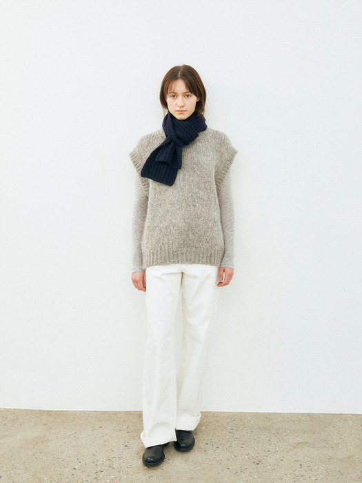 Cashmere blended muffler (Navy)