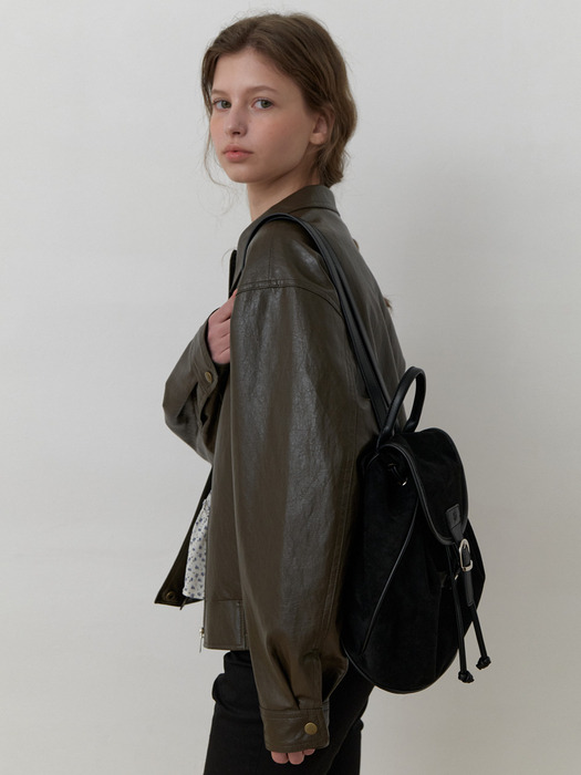 A SUEDE BACKPACK_BLACK