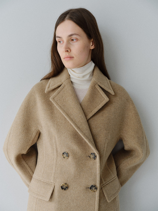 TFW WOOL DOUBLE LINE HALF COAT _2COLORS