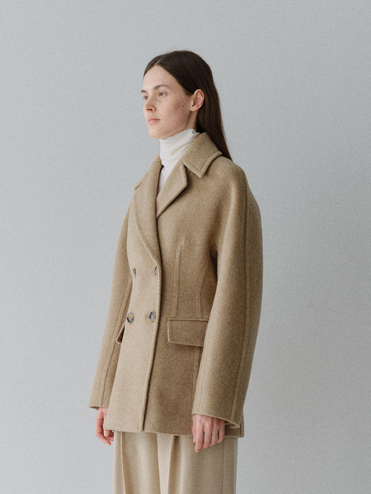 TFW WOOL DOUBLE LINE HALF COAT _2COLORS