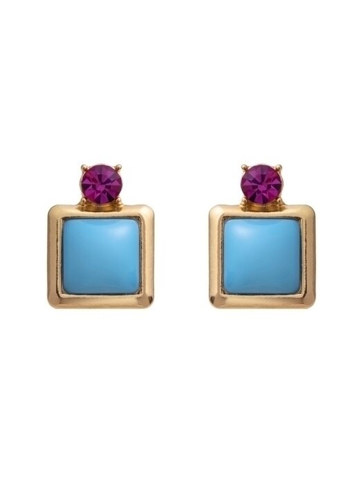 plum blue frame earrings
