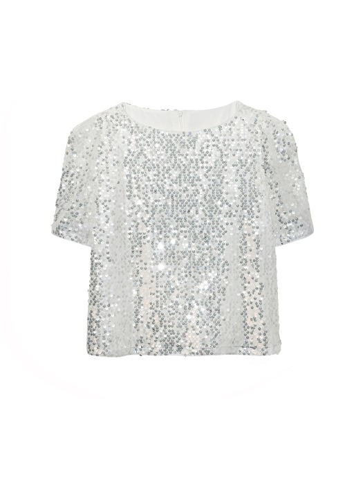 SHOULDER PUFF SPANGLE TOP_WHITE