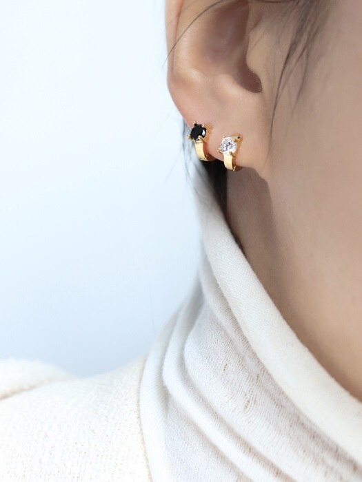 1+1 Cubic one-touch earring