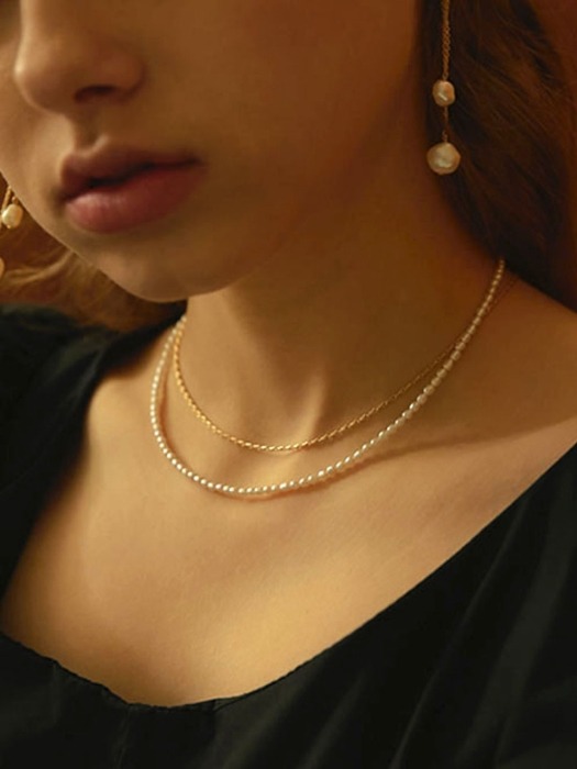 simple gold chain necklace [16k gold plating]