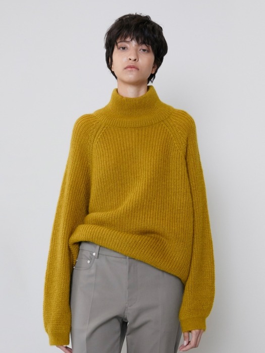 KID MOHAIR BALLOON PULL OVER [OLIVE]