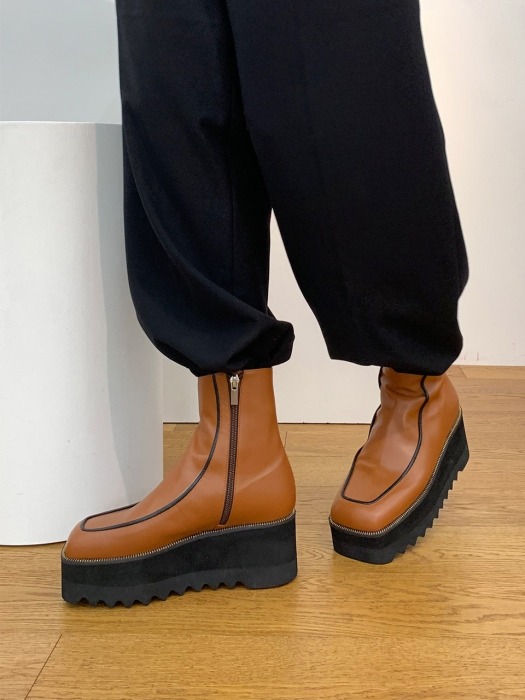EVA Platform Square Line Ankle Boots