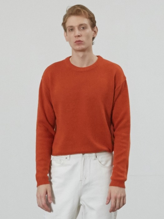 Cashmere Crew neck Sweater (Orange)