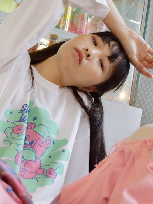 NEONMOON Teddy & Cherryzz T-Shirt WHITE