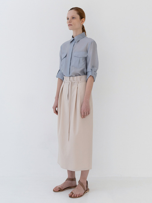 Pintuck H skirt [Ivory]