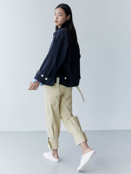 Signature Short Cocoon Trench Coat - Navy (KE0211M06R)