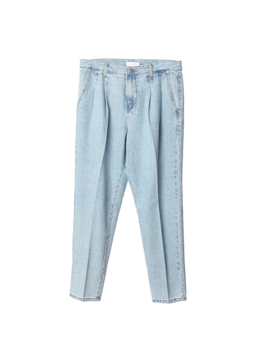 pin tuck tapered denim pants[light blue(UNISEX)]_UTD-SP53