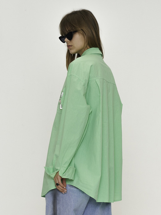 OVER FIT EMBROIDERY W/S MINT SHIRT