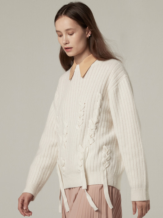 Angora Taped Knitwear- Ivory