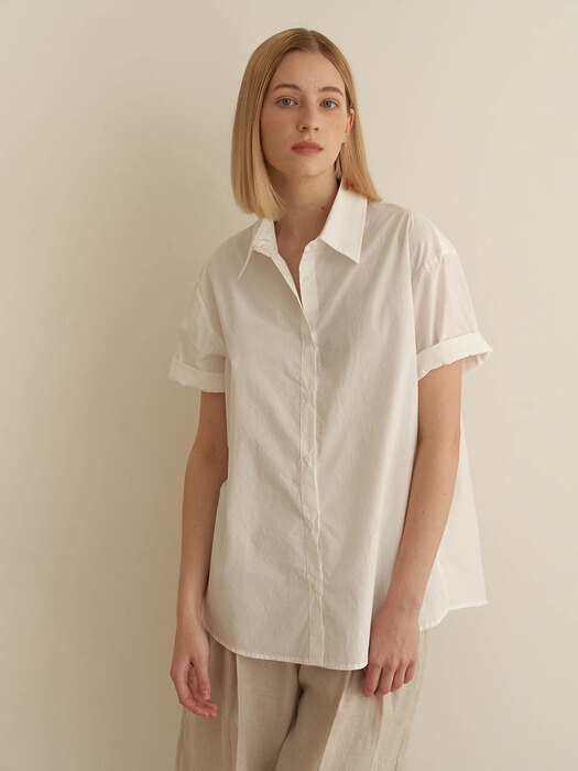 Half cotton shirt - white