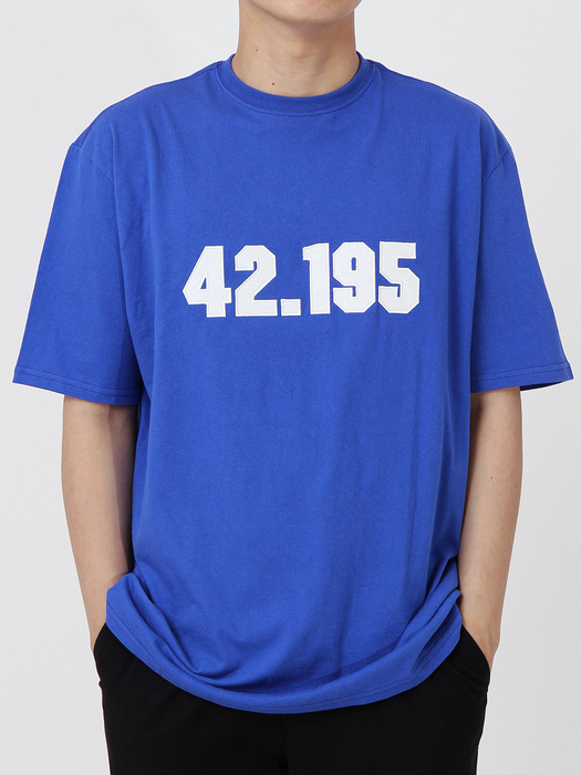 42195 아플리케 반팔티 (블루)
