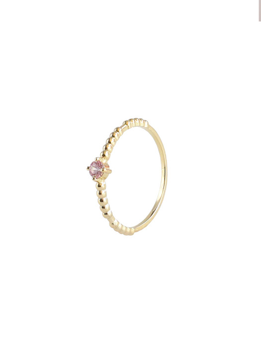 season stone ring-spring pink (14k gold)