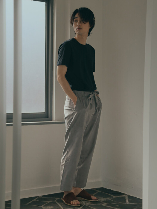 Suede spring pant(Charcoal gray)