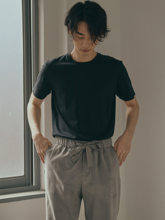 Suede spring pant(Charcoal gray)